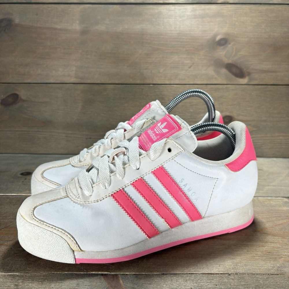 adidas samoa womens size 6 shoes pink white leather comfort causal sneakers